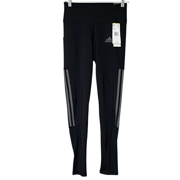 Adidas Primegreen Aeroready Tights S Black/ Grey 3-Stripes 7/8 Length NWT - Picture 1 of 12